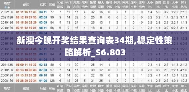 新澳今晚开奖结果查询表34期,稳定性策略解析_S6.803
