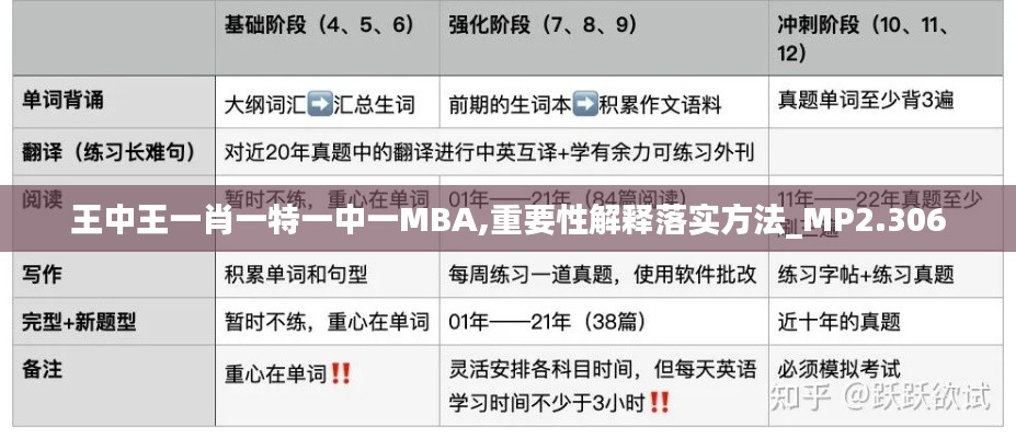 王中王一肖一特一中一MBA,重要性解释落实方法_MP2.306
