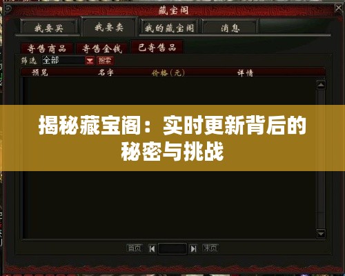 揭秘藏宝阁:实时更新背后的秘密与挑战