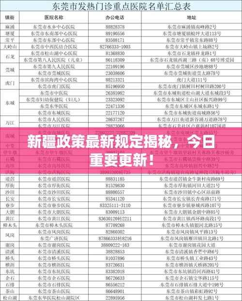 新疆政策最新规定揭秘,今日重要更新!