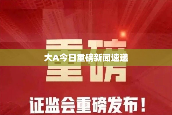 大A今日重磅新闻速递
