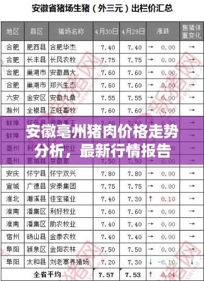 安徽亳州猪肉价格走势分析，最新行情报告
